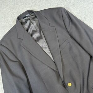 Brooks Brothers Blazer Mens 44L Navy Wool Two Button Gold Buttons Sport Coat